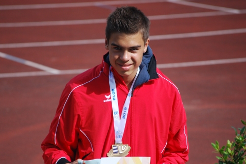 Felix M�ller bei der Siegerehrung